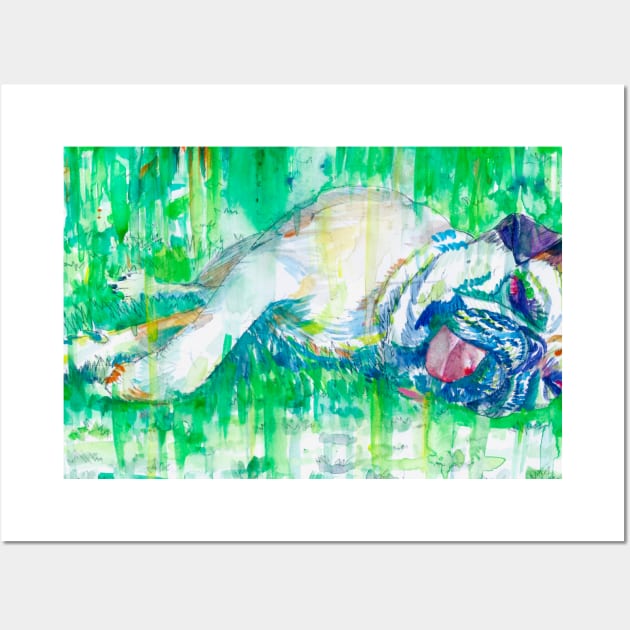 FRENCH BULLDOG SLEEPING - watercolor portrait.1 Wall Art by lautir